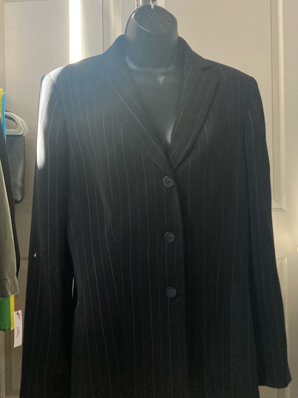 Rena Rowan Black Pinstripe Suit Jacket